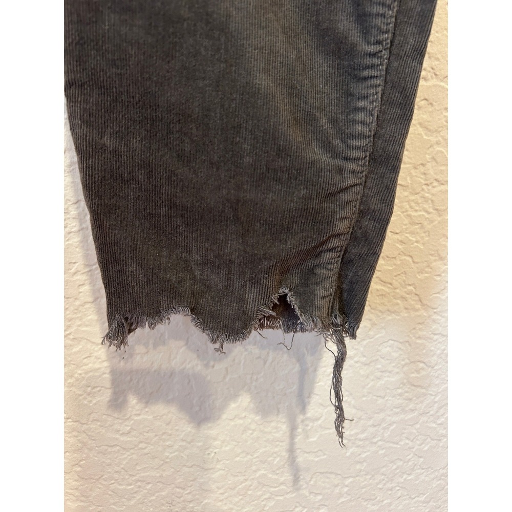 MOTHER High Waisted Looker Ankle Chew Size 31 Grey Corduroy Skinny Jeans - Picture 2 of 12